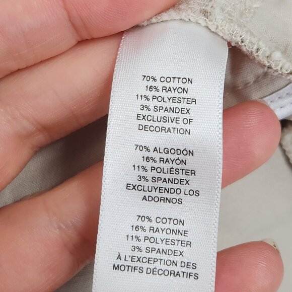 WHBM Jacket Womens 2 Cream Cropped 3/4 Sleeve Two Button Blazer Business Casual - Picture 12 of 16